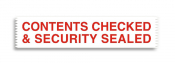 50mm X 66M White Tape Printed - CONTENTS CHECKED & SECURITY SEALED